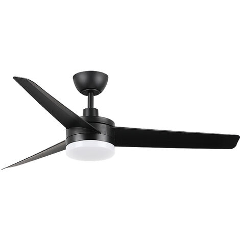 IluminaShop - Ventilador de Techo LED Negro 24W DC Ultra Silencioso Verano/Invierno con Mando a Distancia