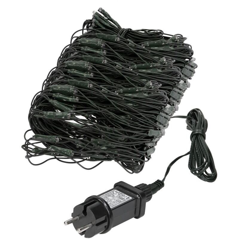 Ecd Germany Cadena de Luces 1,5 x 3 m de Longitud 320 led Guirnalda de Luz Blanco Cálido Iluminación Navideña Interior Exterior IP-44 Adorno Cortina