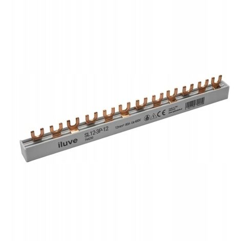 iLuve SL12-3P-12 BARRA COLECTORA DE CONEXIÓN DE HORQUILLA 80A 3P 12M 12MM2 744250