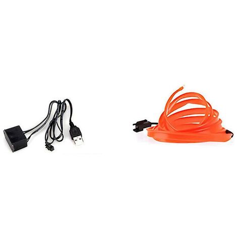 Im Auto Licht USB Auto Kaltlicht LED ohne Unterbrechung Änderungslicht (Orange)