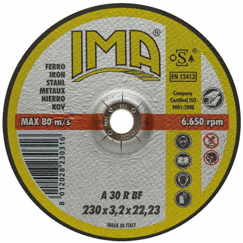Image of Mola abrasiva minidisco disco per taglio ferro metallo mm 230x3,2x22 flex - IMA