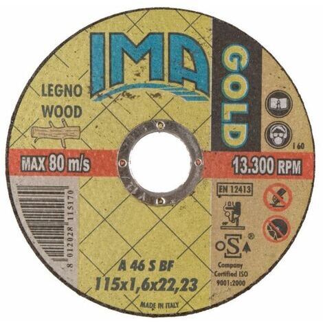 ima mola abrasiva minidisco disco per taglio legno   mm 115x1,6x22 flex