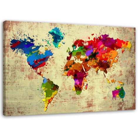 Image, Carte du monde en couleurs - 120x80