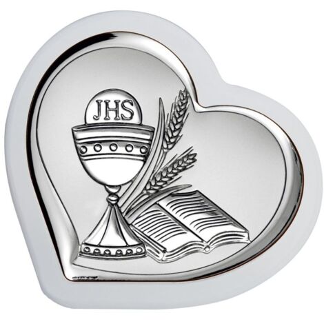 Image de la Sainte Communion, souvenir en argent de la première communion avec gravure Taille: 9,2x9 cm UGS : BC6542/1W