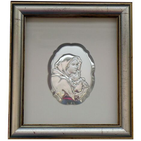 Image de la Vierge Marie et de l'Enfant dans un cadre derrière une vitre  Taille: 15x17 cm  UGS : BC6299/2G