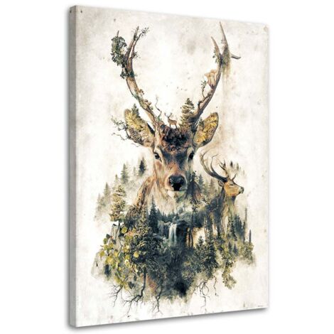 Image sur toile, Cerf artistique - 70x100