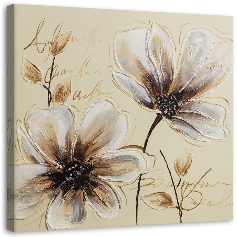 Image sur toile, Fleurs peintes - 40x40