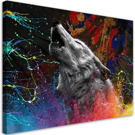 Image sur toile, Loup animal nature - 120x80