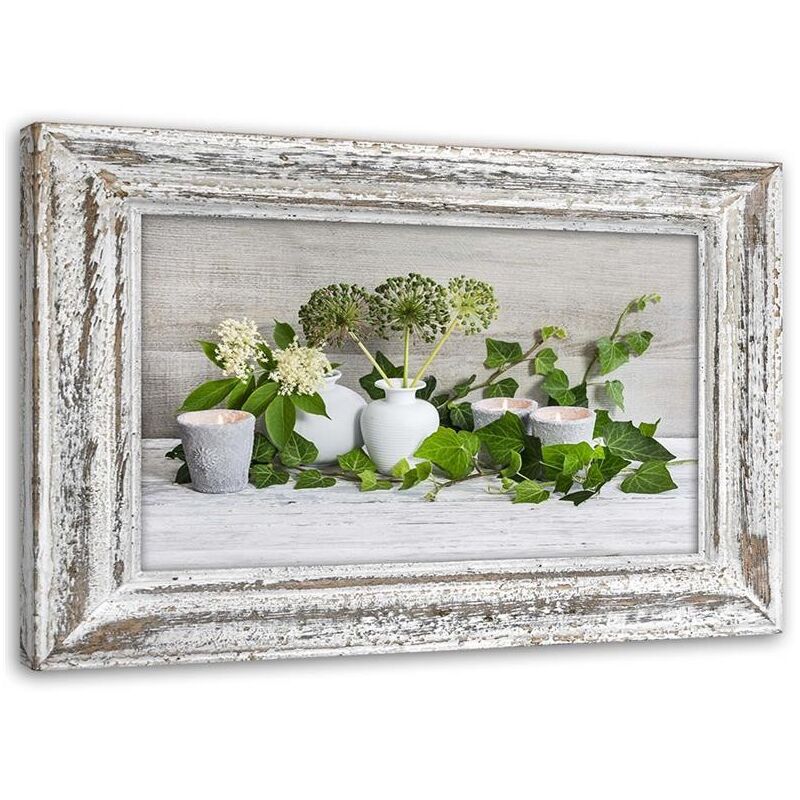 Image sur toile, Nature morte au style shabby chic - 100x70