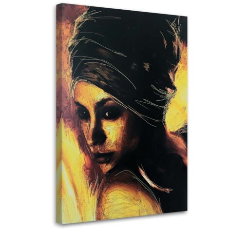 Image sur toile, Portrait de femme pensive - 40x60