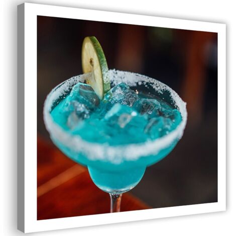 Image, Verre avec une boisson bleue - 30x30