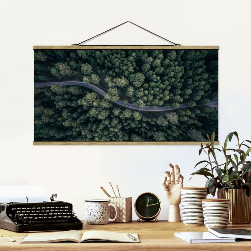 

Imagen de tela - Aerial View - Forest Road From The Top - Apaisado 1:2 Dimensión LxA: 50cm x 100cm