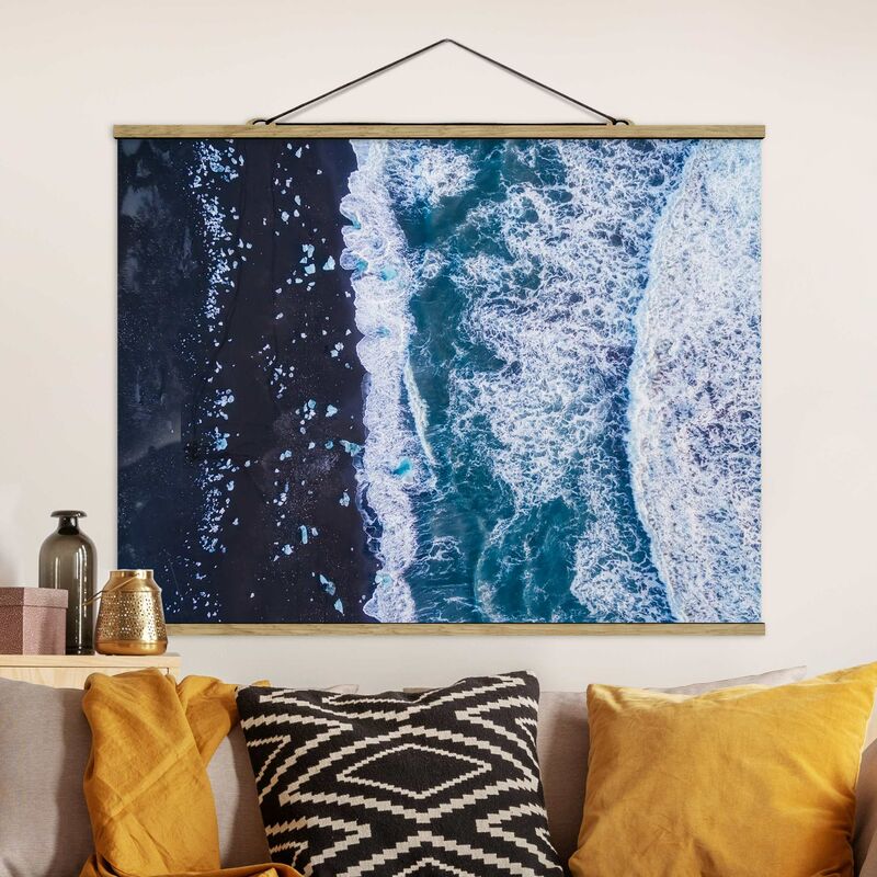 

Imagen de tela - Aerial View - Jökulsárlón In Iceland Vertically - Apaisado 3:4 Dimensión LxA: 26cm x 35cm