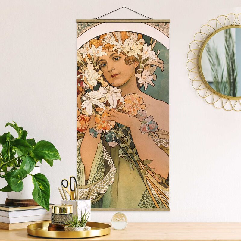 

Imagen de tela - Alfons Mucha - Flower - Alto 2:1 Dimensión LxA: 70cm x 35cm