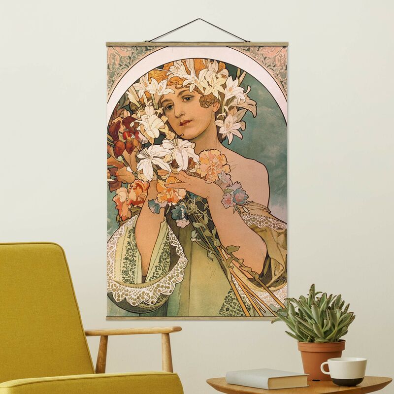 

Imagen de tela - Alfons Mucha - Flower - Alto 3:2 Dimensión LxA: 75cm x 50cm