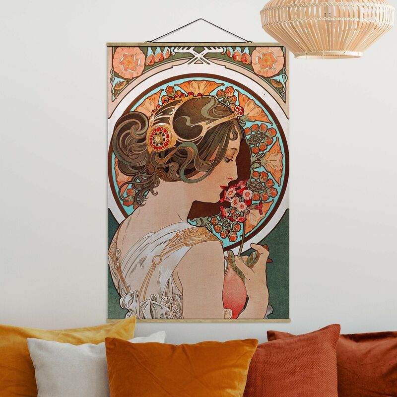 

Imagen de tela - Alfons Mucha - Primrose - Alto 3:2 Dimensión LxA: 120cm x 80cm