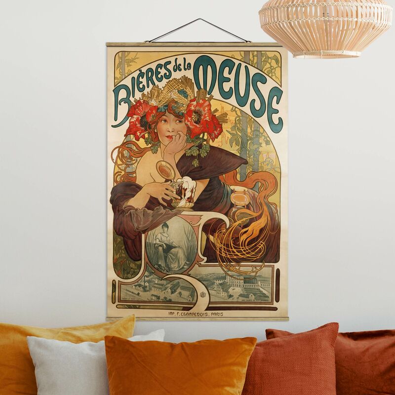 

Imagen de tela - Alfons Mucha - Poster For La Meuse Beer - Alto 3:2 Dimensión LxA: 52.5cm x 35cm