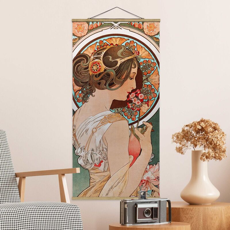 

Imagen de tela - Alfons Mucha - Primrose - Alto 2:1 Dimensión LxA: 70cm x 35cm