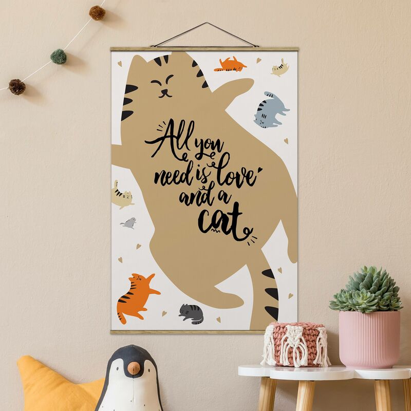 

Imagen de tela - All You Need Is Love And A Cat Cat Belly - Alto 3:2 Dimensión LxA: 52.5cm x 35cm
