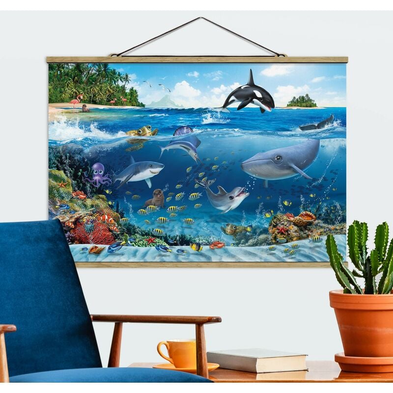 

Imagen de tela - Animal Club International - Underwater World With Animals - Apaisado 2:3 Dimensión LxA: 53.5cm x 80cm