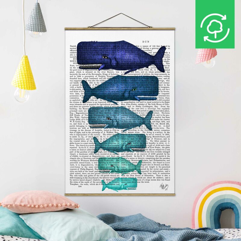 

Imagen de tela - Animal Reading - Whale Family - Alto 3:2 Dimensión LxA: 150cm x 100cm