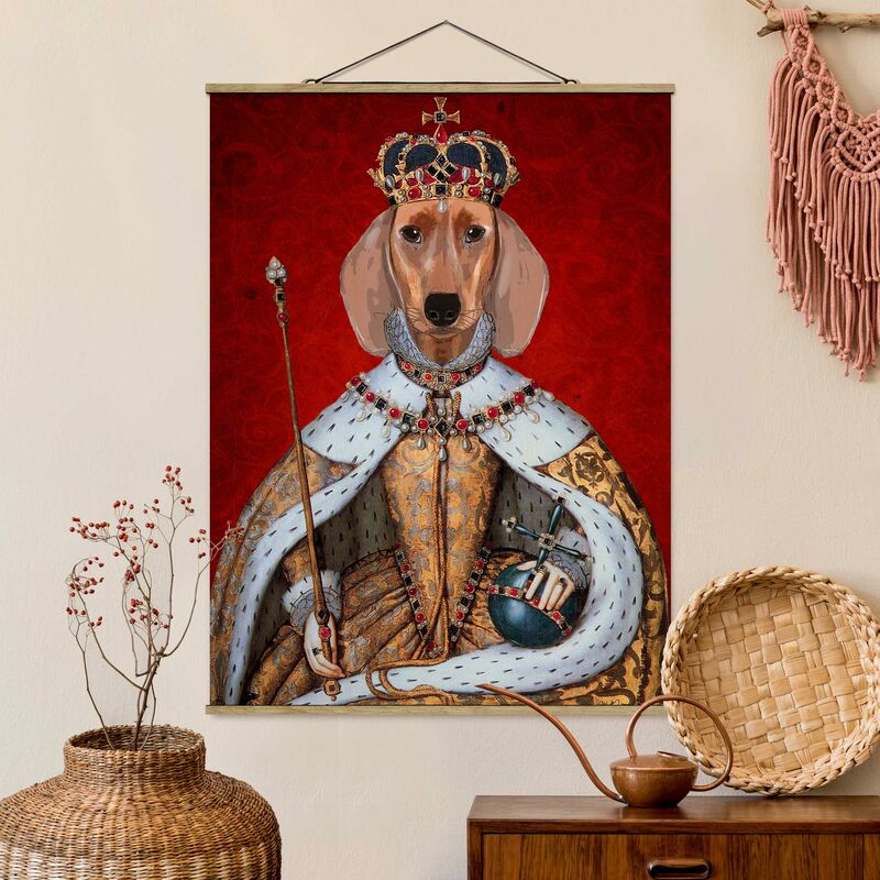 

Imagen de tela - Animal Portrait - Dachshund Queen - Alto 4:3 Dimensión LxA: 133.5cm x 100cm