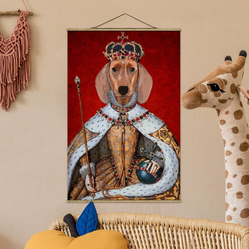 

Imagen de tela - Animal Portrait - Dachshund Queen - Alto 3:2 Dimensión LxA: 52.5cm x 35cm