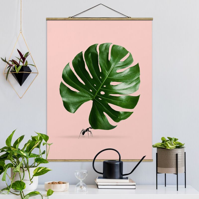 

Imagen de tela - Ant With Leaf Monstera - Alto 4:3 Dimensión LxA: 133.5cm x 100cm