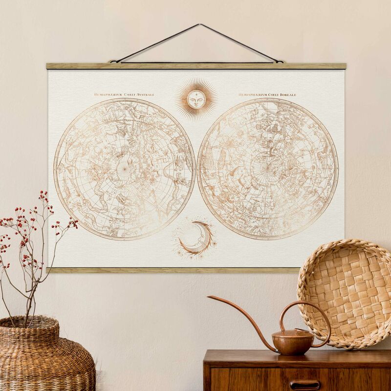 

Imagen de tela - Antique Vintage Gold Star Card - Apaisado 2:3 Dimensión LxA: 23.5cm x 35cm