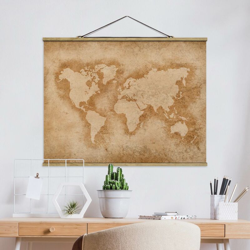 

Imagen de tela - Antique World Map - Apaisado 3:4 Dimensión LxA: 60cm x 80cm
