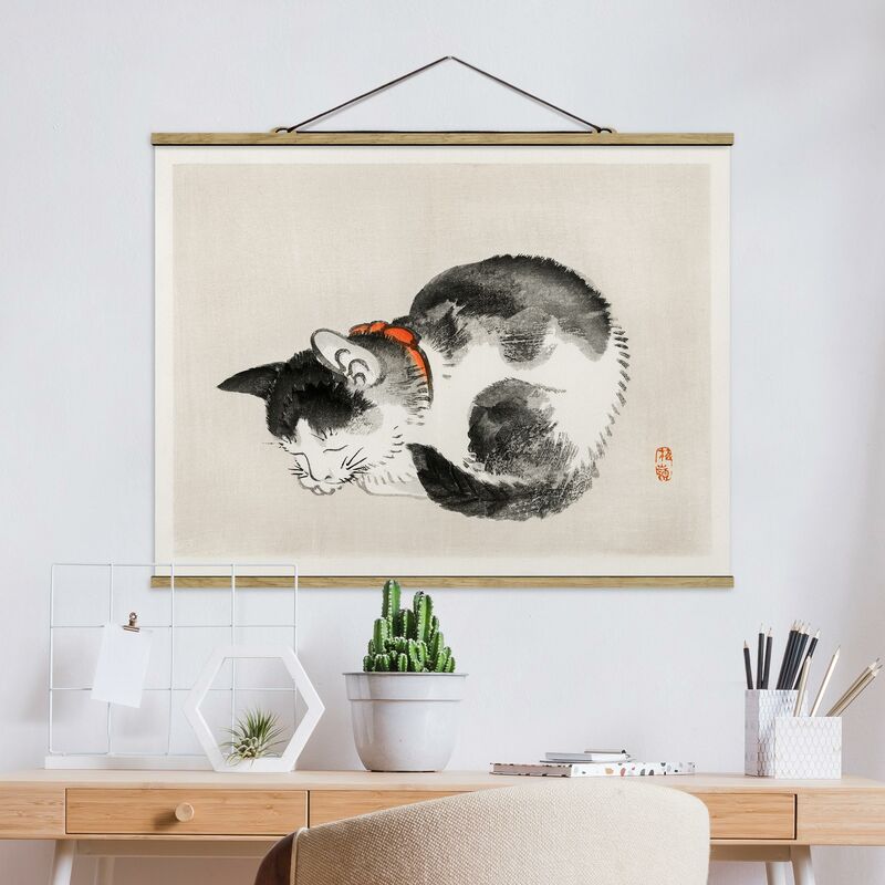 

Imagen de tela - Asian Vintage Drawing Sleeping Cat - Apaisado 3:4 Dimensión LxA: 26cm x 35cm