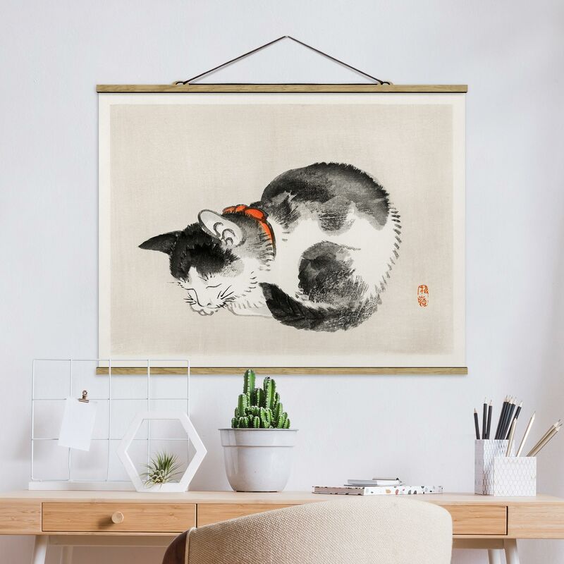 

Imagen de tela - Asian Vintage Drawing Sleeping Cat - Apaisado 3:4 Dimensión LxA: 75cm x 100cm