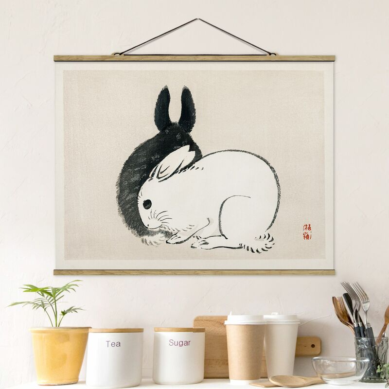 

Imagen de tela - Asian Vintage Drawing Two Bunnies - Apaisado 3:4 Dimensión LxA: 75cm x 100cm
