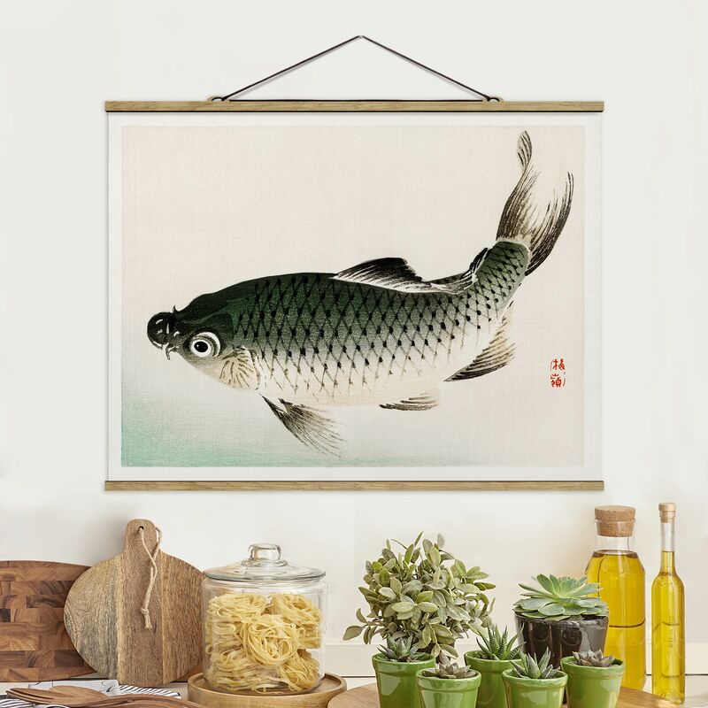 

Imagen de tela - Asian Vintage Drawing Carp - Apaisado 3:4 Dimensión LxA: 75cm x 100cm
