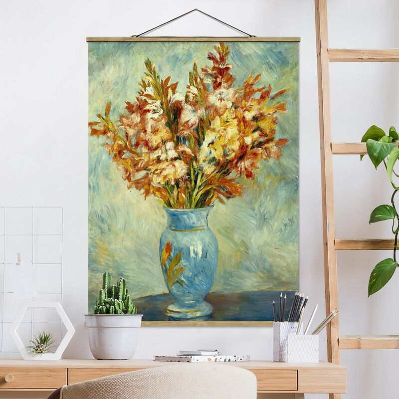 

Imagen de tela - Auguste Renoir - Gladioli In Vase - Alto 4:3 Dimensión LxA: 133.5cm x 100cm
