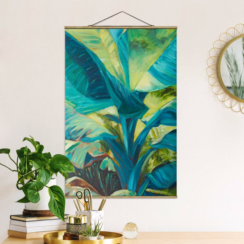 

Imagen de tela - Banana Leaf With Turquoise II - Alto 3:2 Dimensión LxA: 52.5cm x 35cm