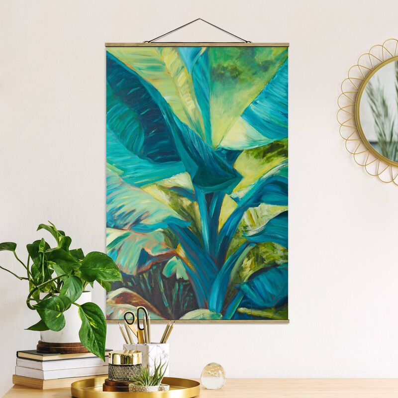 

Imagen de tela - Banana Leaf With Turquoise II - Alto 3:2 Dimensión LxA: 75cm x 50cm