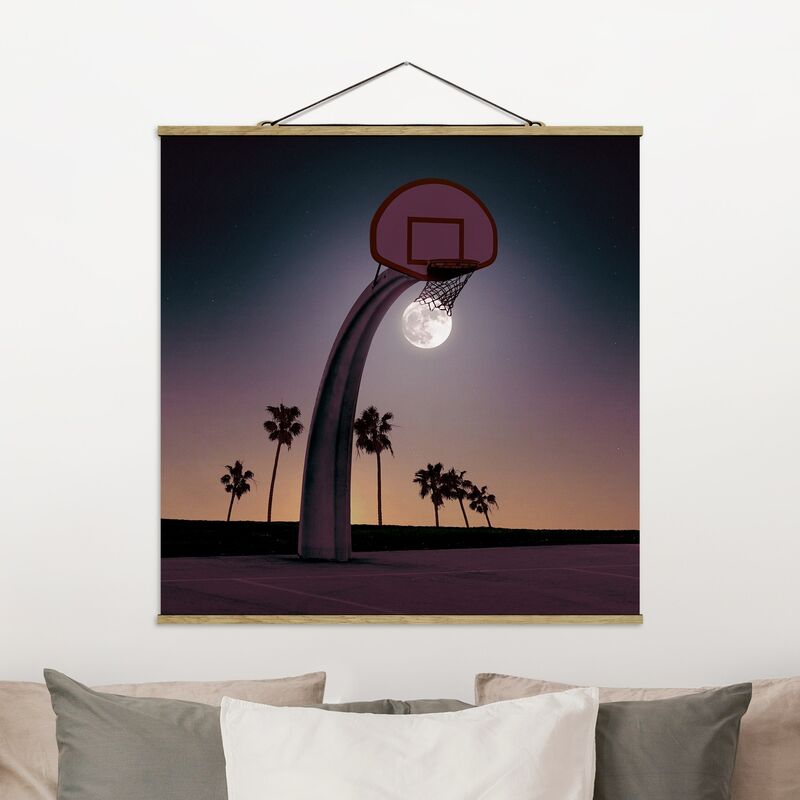 

Imagen de tela - Basketball With Moon - Cuadrado 1:1 Dimensión LxA: 100cm x 100cm