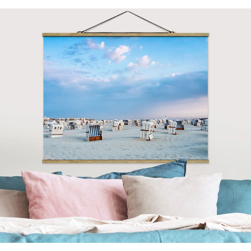 

Imagen de tela - Beach Chairs On The North Sea Beach - Apaisado 3:4 Dimensión LxA: 75cm x 100cm