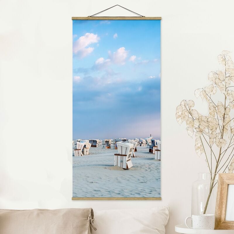 

Imagen de tela - Beach Chairs On The North Sea Beach - Alto 2:1 Dimensión LxA: 100cm x 50cm