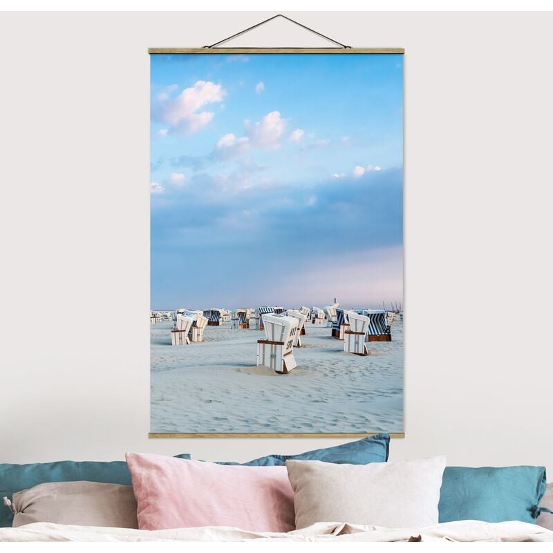 

Imagen de tela - Beach Chairs On The North Sea Beach - Alto 3:2 Dimensión LxA: 52.5cm x 35cm