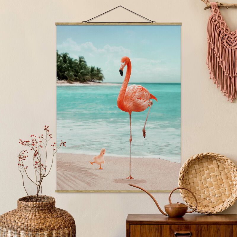 

Imagen de tela - Beach With Flamingo - Alto 4:3 Dimensión LxA: 106.5cm x 80cm