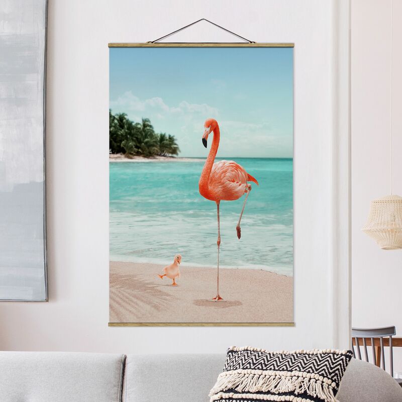 

Imagen de tela - Beach With Flamingo - Alto 3:2 Dimensión LxA: 150cm x 100cm