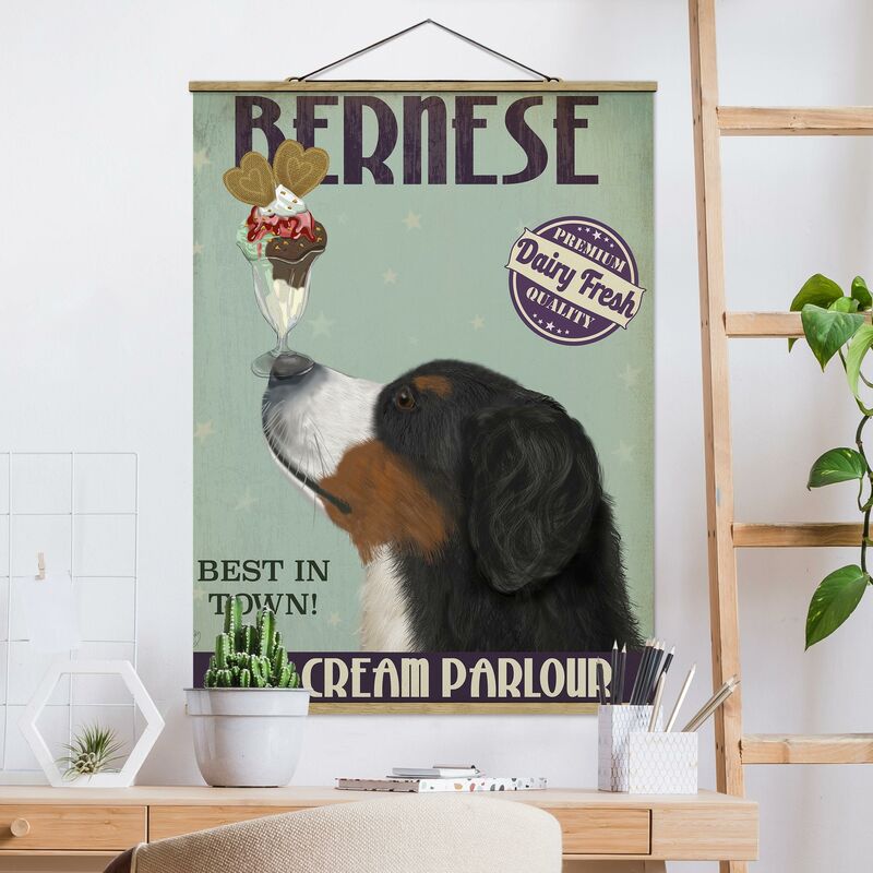 

Imagen de tela - Bernese Mountain Dog With Ice - Alto 4:3 Dimensión LxA: 133.5cm x 100cm