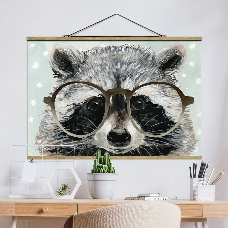 

Imagen de tela - Bespectacled Animals - Raccoon - Apaisado 2:3 Dimensión LxA: 66.5cm x 100cm