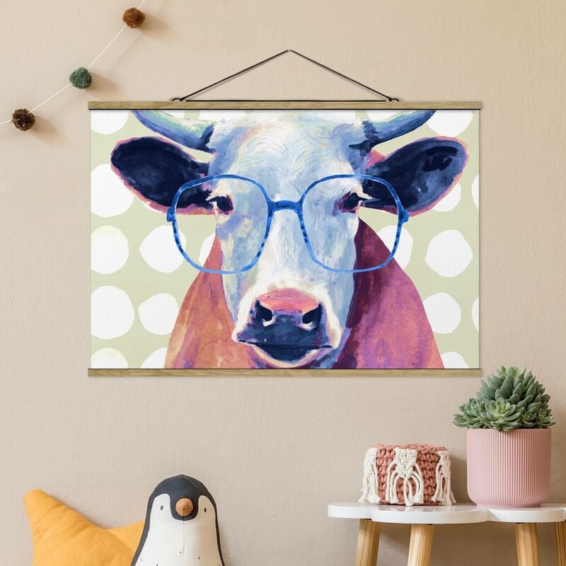 

Imagen de tela - Bespectacled Animals - Cow - Apaisado 2:3 Dimensión LxA: 66.5cm x 100cm