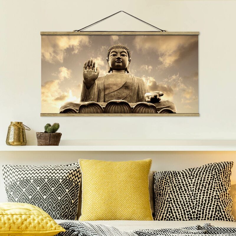 

Imagen de tela - Big Buddha Sepia - Apaisado 1:2 Dimensión LxA: 25cm x 50cm