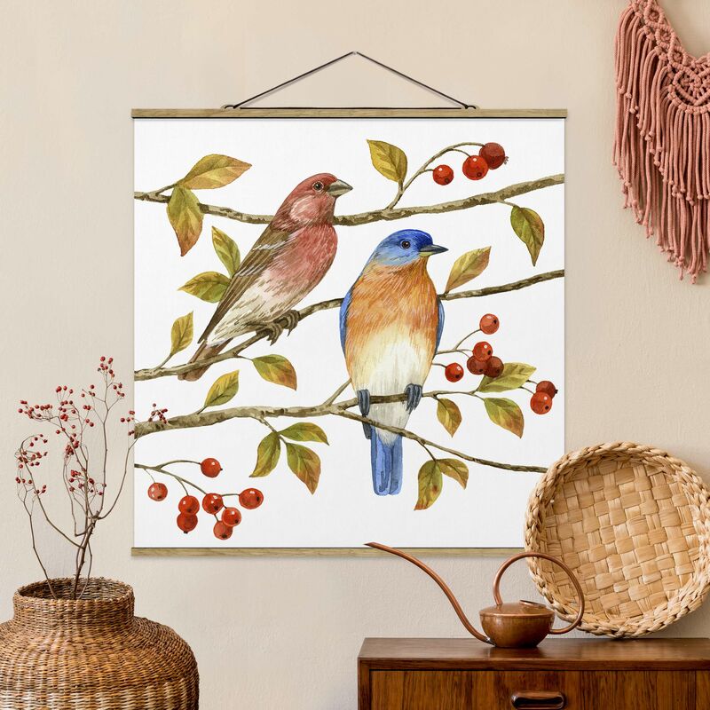 

Imagen de tela - Birds And Berries - Bluebird - Cuadrado 1:1 Dimensión LxA: 50cm x 50cm