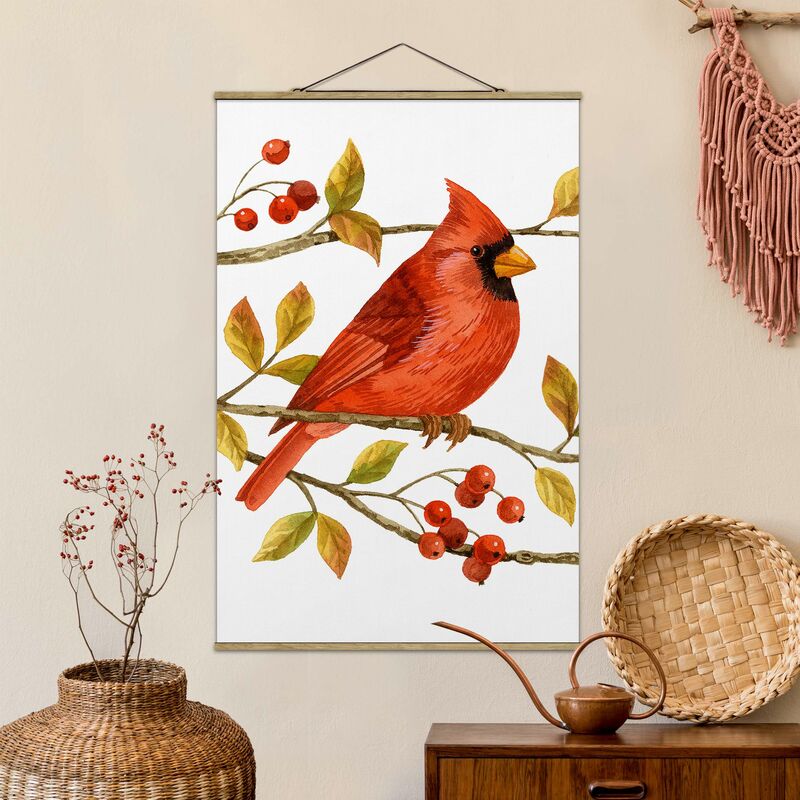 

Imagen de tela - Birds And Berries - Northern Cardinal - Alto 3:2 Dimensión LxA: 120cm x 80cm