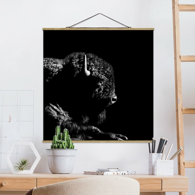 

Imagen de tela - Bison In The Dark - Cuadrado 1:1 Dimensión LxA: 100cm x 100cm